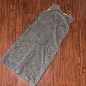 Stanley Charcoal Sleeveless Midi Dress 100% wool size small